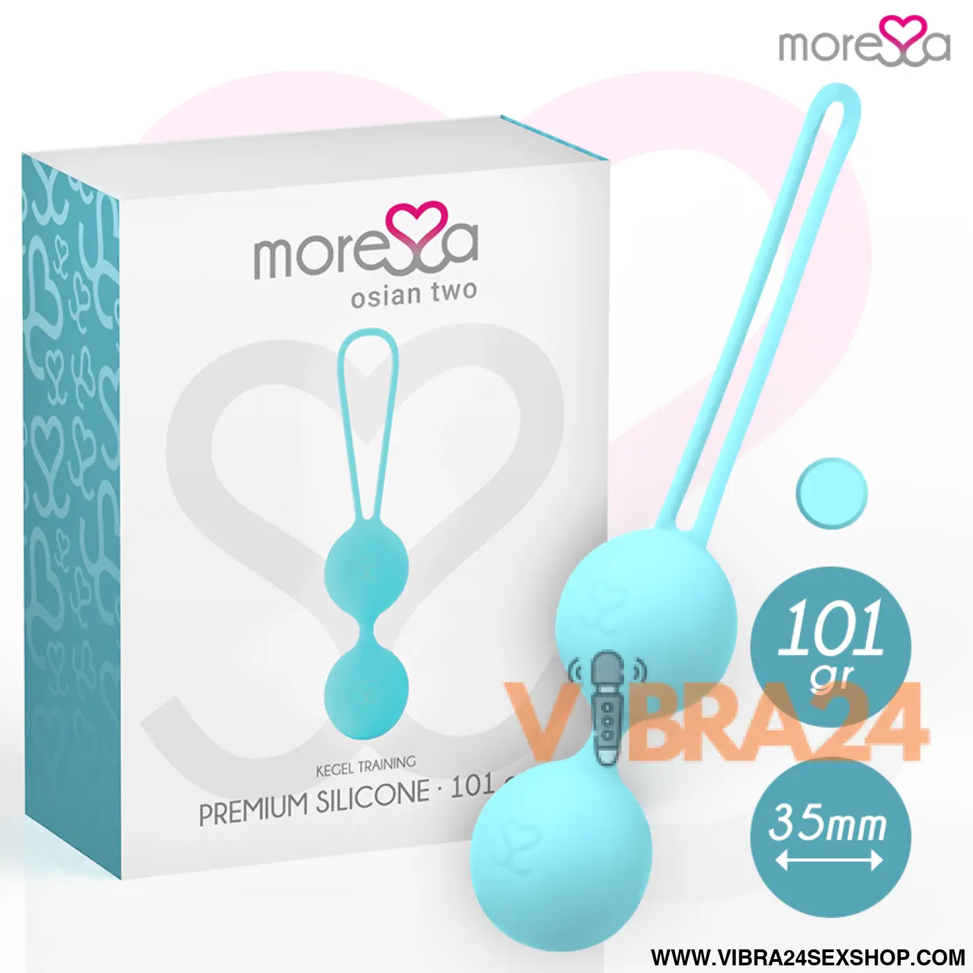 MOR Essa Osian Dois Silicone Turquesa Premium - Bolas Chinesas Moressa para Conforto e Estilo no Dia a Dia - VIBRA24 SEXSHOP