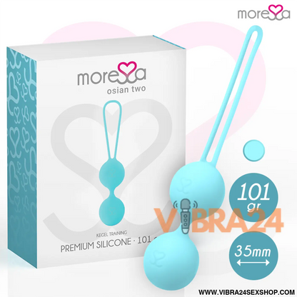 MOR Essa Osian Dois Silicone Turquesa Premium - Bolas Chinesas Moressa para Conforto e Estilo no Dia a Dia - VIBRA24 SEXSHOP