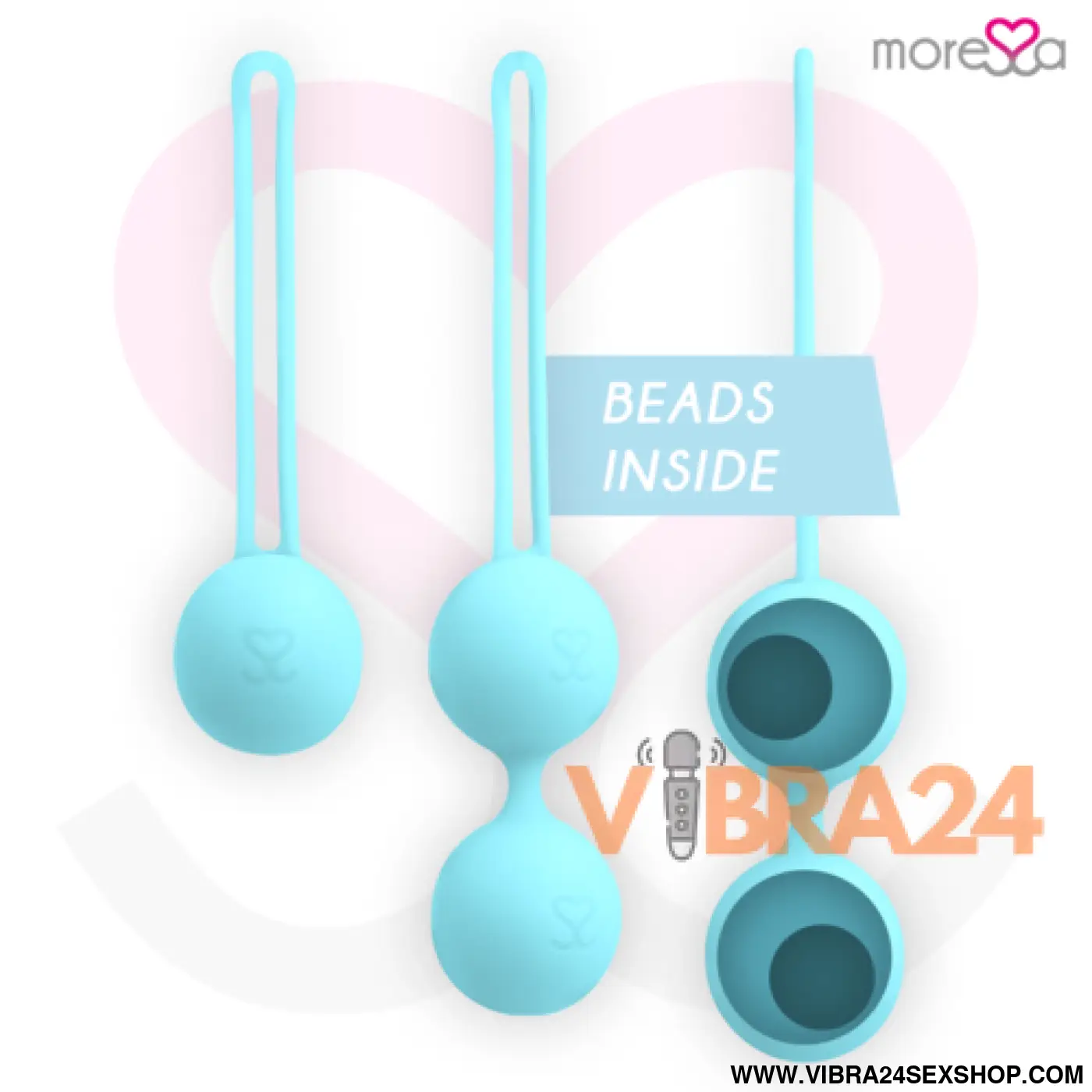 MORESSA - Conjunto Bolas Chinesas Silicone Turquesa Premium Osian - VIBRA24 SEXSHOP