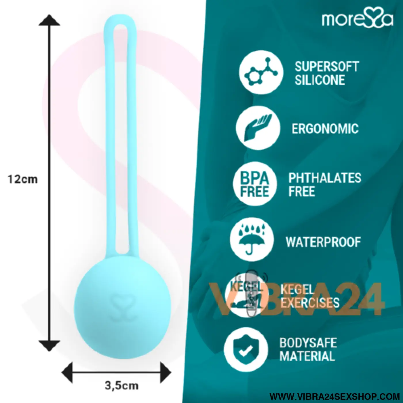 MORESSA - OSIAN ONE PREMIUM SILICONE TURQUESA - Bolas Chinesas Moressa - VIBRA24 SEXSHOP
