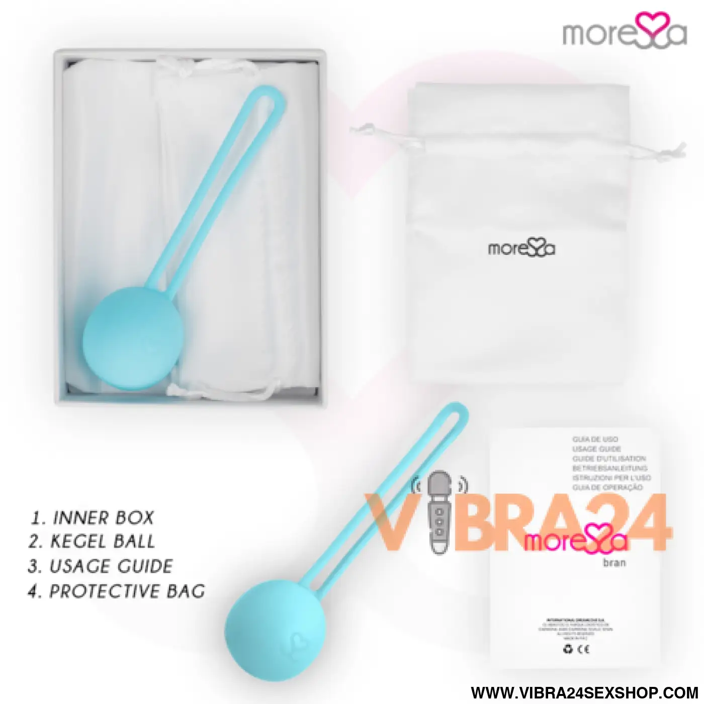MORESSA - OSIAN ONE PREMIUM SILICONE TURQUESA - Bolas Chinesas Moressa - VIBRA24 SEXSHOP