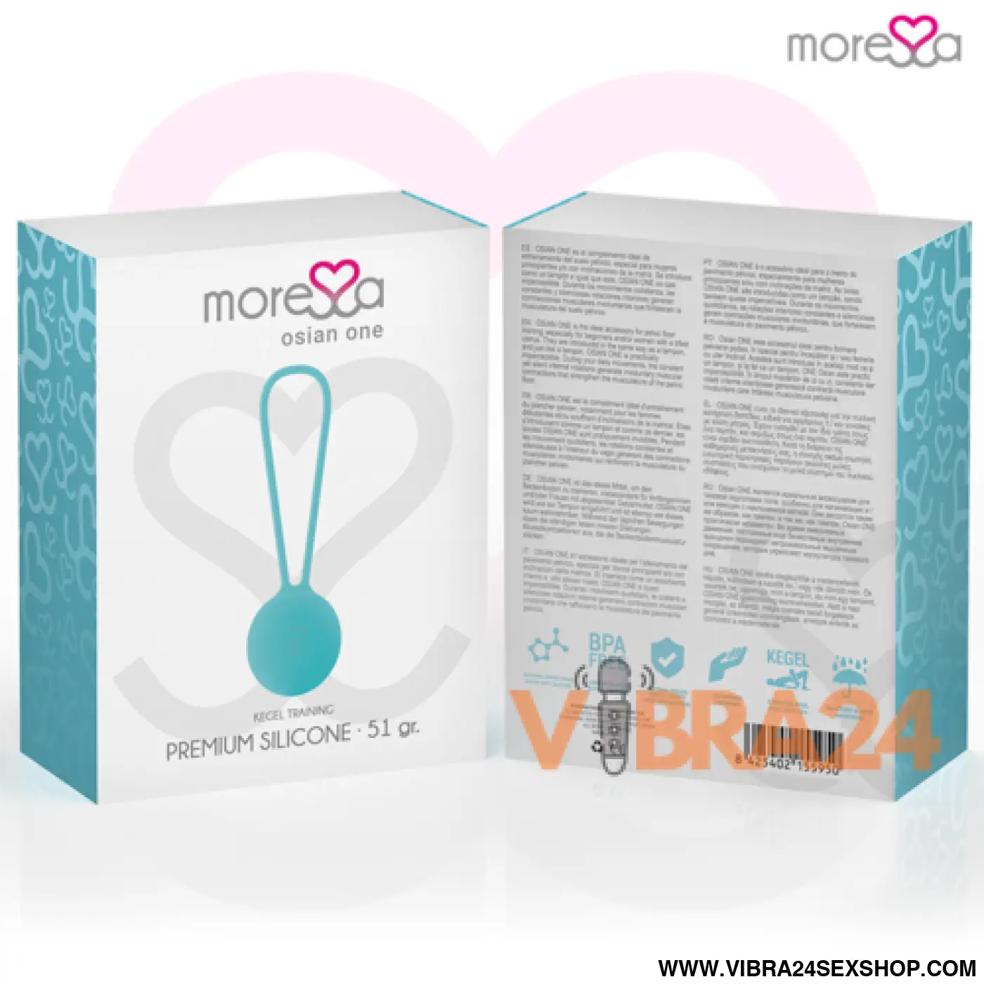 MORESSA - OSIAN ONE PREMIUM SILICONE TURQUESA - Bolas Chinesas Moressa - VIBRA24 SEXSHOP