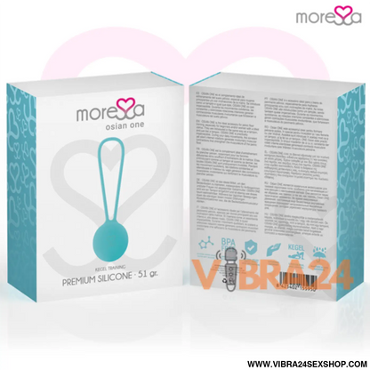 MORESSA - OSIAN ONE PREMIUM SILICONE TURQUESA - Bolas Chinesas Moressa - VIBRA24 SEXSHOP