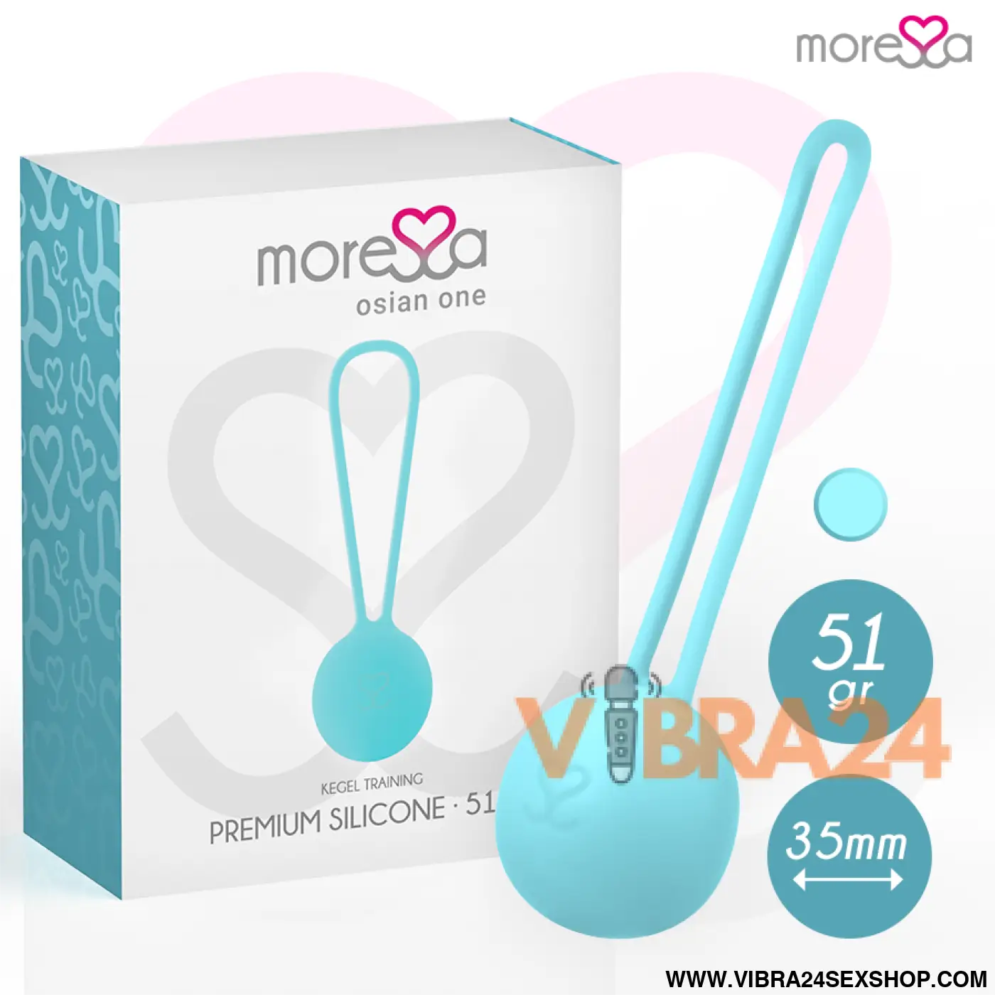 MORESSA - OSIAN ONE PREMIUM SILICONE TURQUESA - Bolas Chinesas Moressa - VIBRA24 SEXSHOP