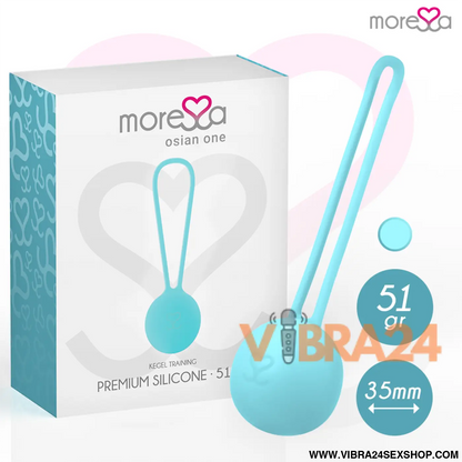 MORESSA - OSIAN ONE PREMIUM SILICONE TURQUESA - Bolas Chinesas Moressa - VIBRA24 SEXSHOP