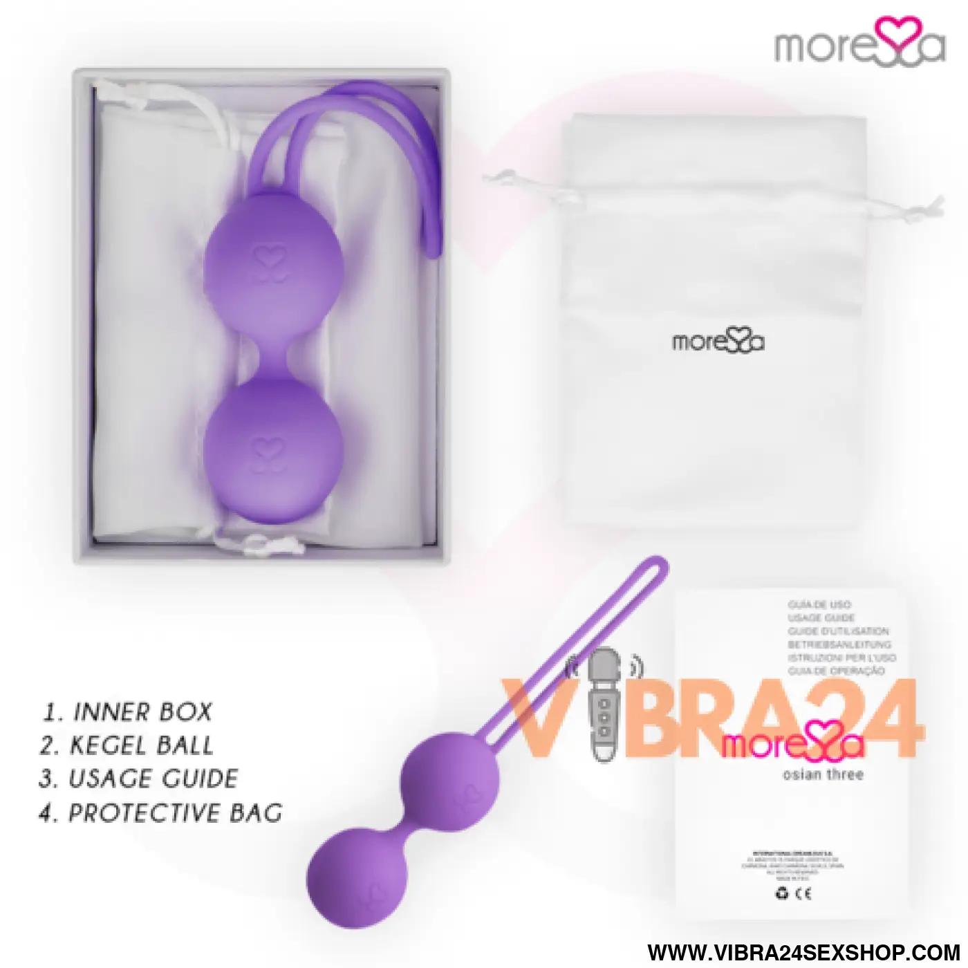 MORESSA - OSIAN TRÊS SILICONE PREMIUM LILS: Bolas Chinesas Moressa para Bem-Estar e Prazer - VIBRA24 SEXSHOP