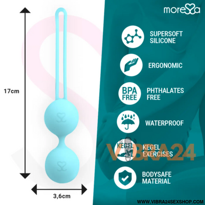 MORESSA - OSIAN TRÊS SILICONE TURQUESA PREMIUM para Bolas Chinesas - VIBRA24 SEXSHOP