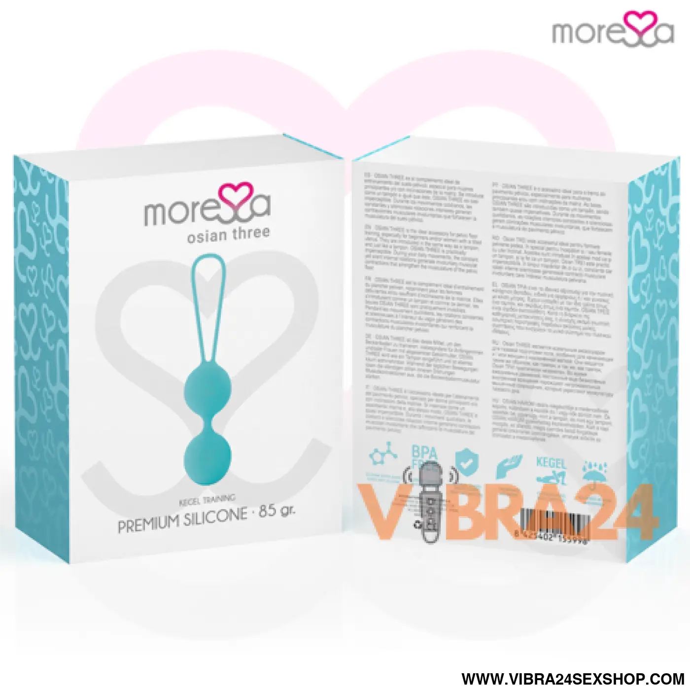 MORESSA - OSIAN TRÊS SILICONE TURQUESA PREMIUM para Bolas Chinesas - VIBRA24 SEXSHOP