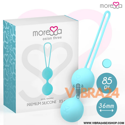 MORESSA - OSIAN TRÊS SILICONE TURQUESA PREMIUM para Bolas Chinesas - VIBRA24 SEXSHOP