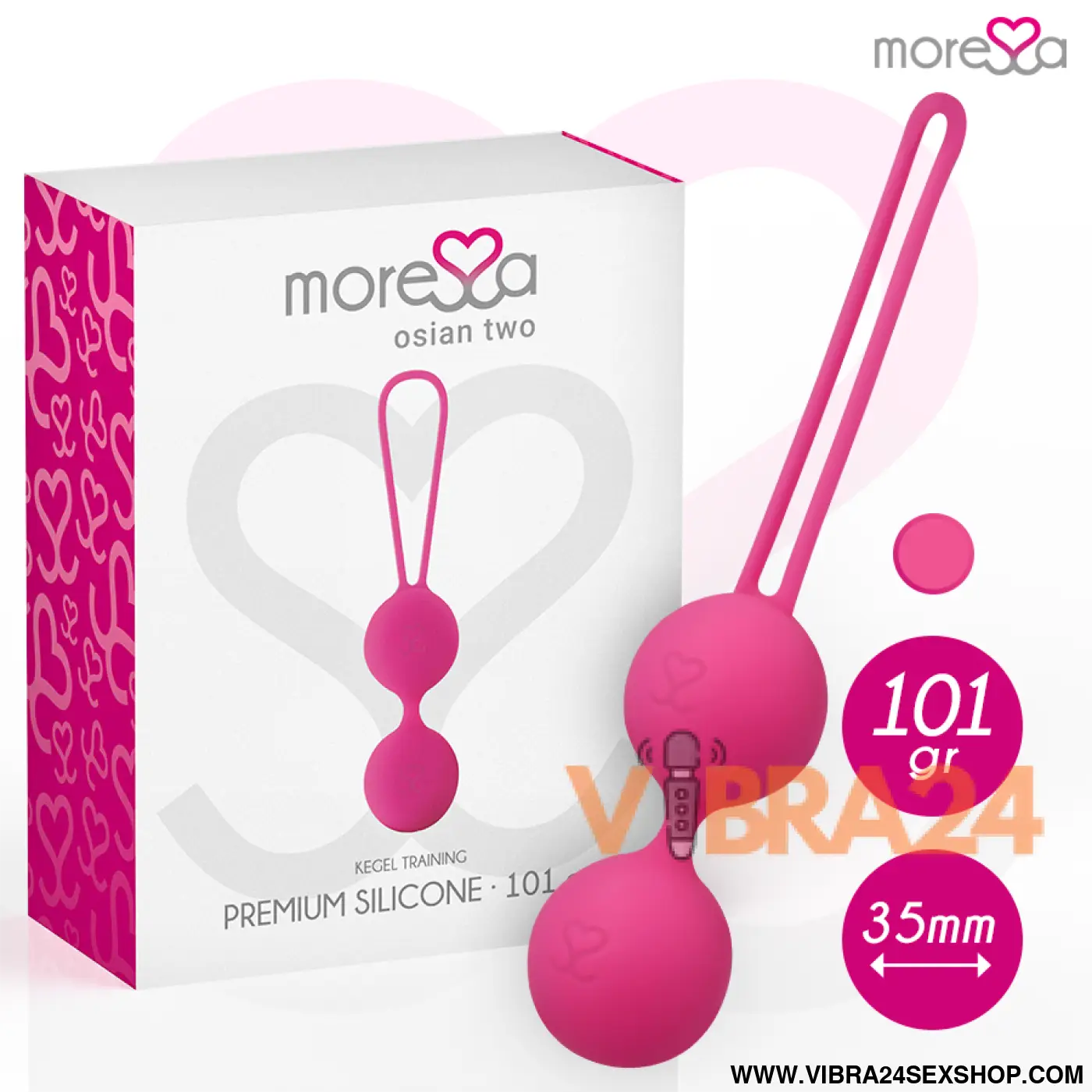MORISSA - OSIAN DOIS SILICONE PREMIUM ROSA | Bolas Chinesas de Silicone MORESSA - VIBRA24 SEXSHOP