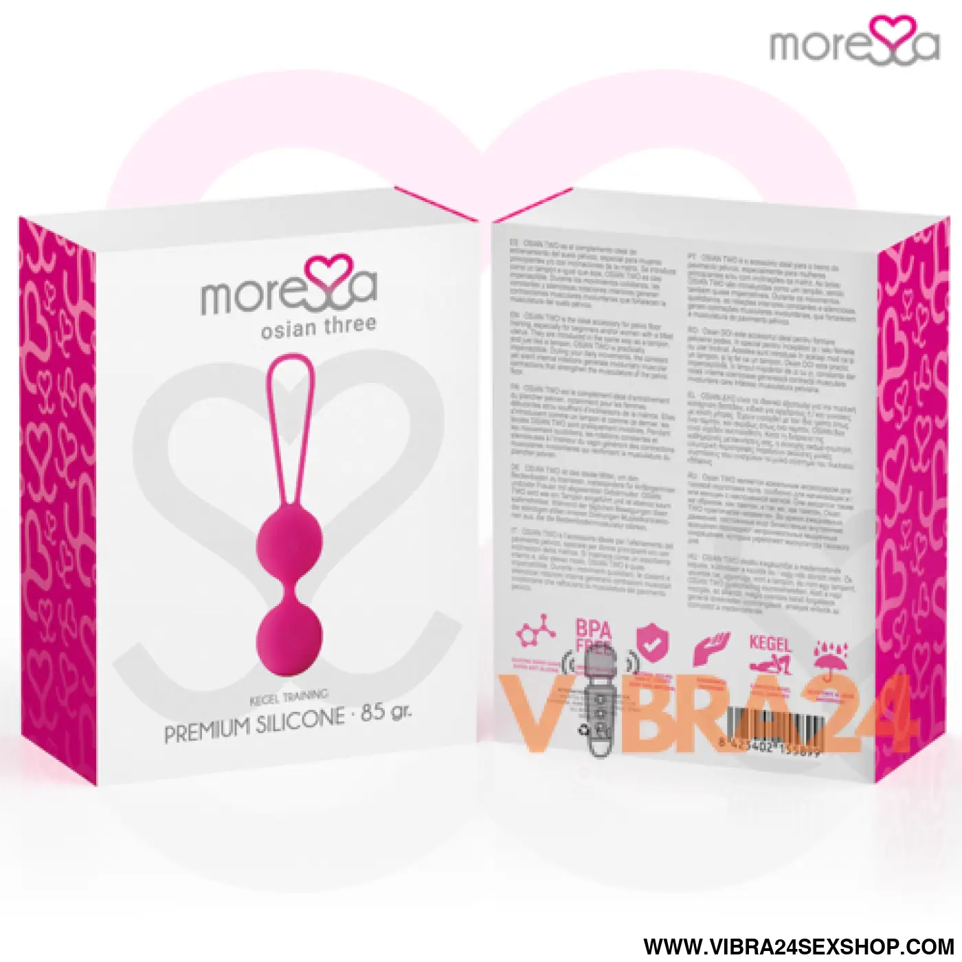 MORRESA - OSIAN TRÊS SILICONE PREMIUM ROSA | Bolas Chinesas Moressa - VIBRA24 SEXSHOP