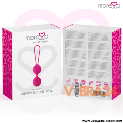 MORRESA - OSIAN TRÊS SILICONE PREMIUM ROSA | Bolas Chinesas Moressa - VIBRA24 SEXSHOP