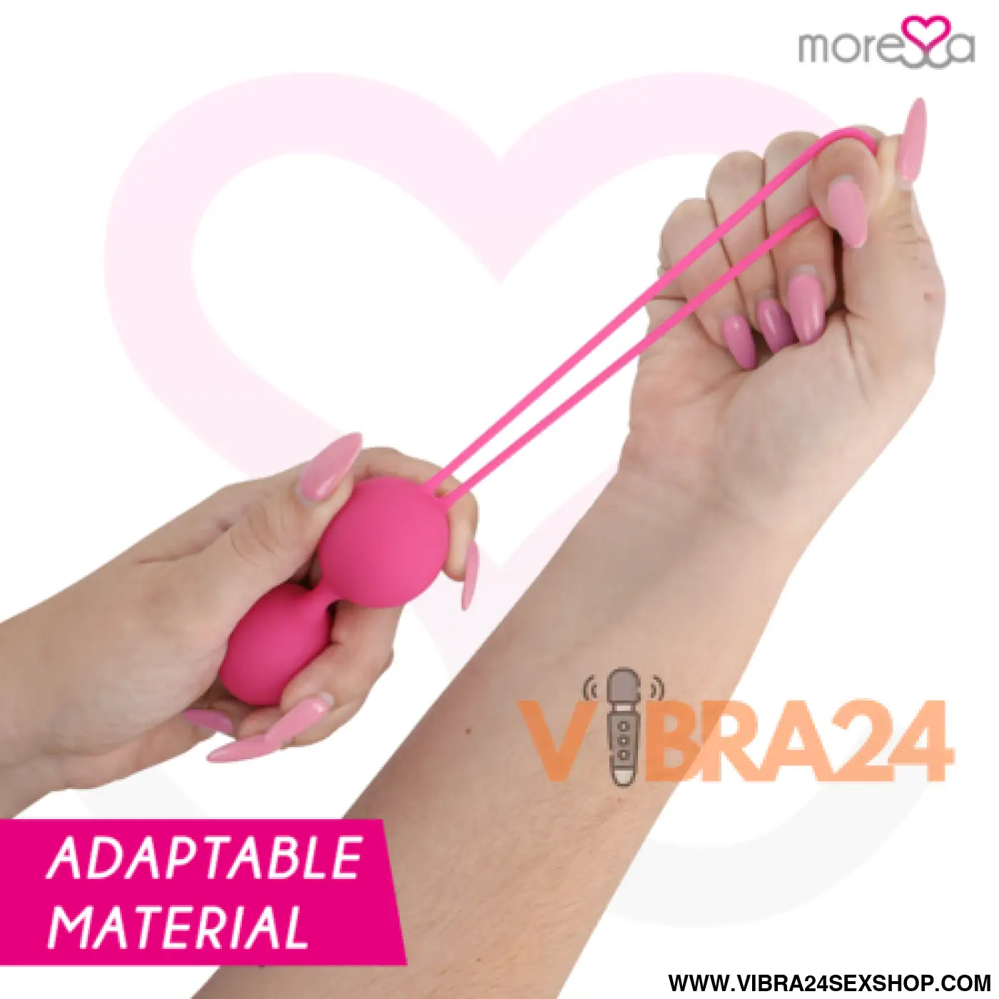 MORRESA - OSIAN TRÊS SILICONE PREMIUM ROSA | Bolas Chinesas Moressa - VIBRA24 SEXSHOP