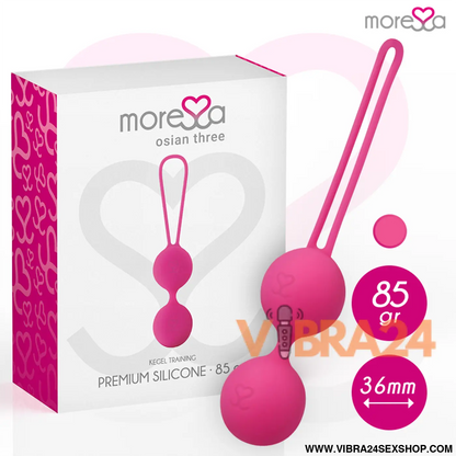MORRESA - OSIAN TRÊS SILICONE PREMIUM ROSA | Bolas Chinesas Moressa - VIBRA24 SEXSHOP