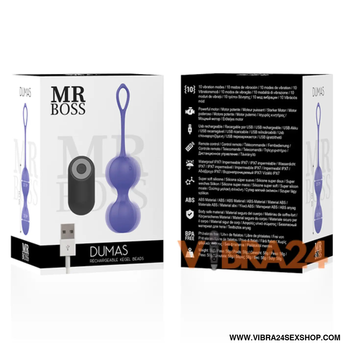 MR BOSS - Vibrador Kegel Controle Remoto Dumas Perline com Função Vibrante - VIBRA24 SEXSHOP