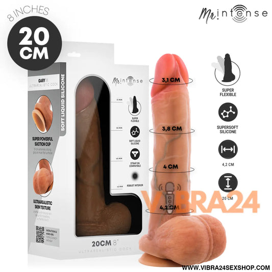 Mr Intense – Gary M: Pênis de Silicone com Testículos Textura Hiper-Realista e Ventosa para Experiências Equilibradas