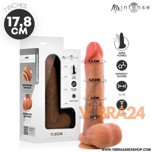 Mr Intense – Gary S: Pênis de Silicone com Testículos Textura Hiper-Realista e Ventosa para Experiências Intensas