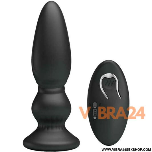 MR PLAY - PLUGUE ANAL DE CONTROLE REMOTO VIBRADOR PODEROSO PRETO
