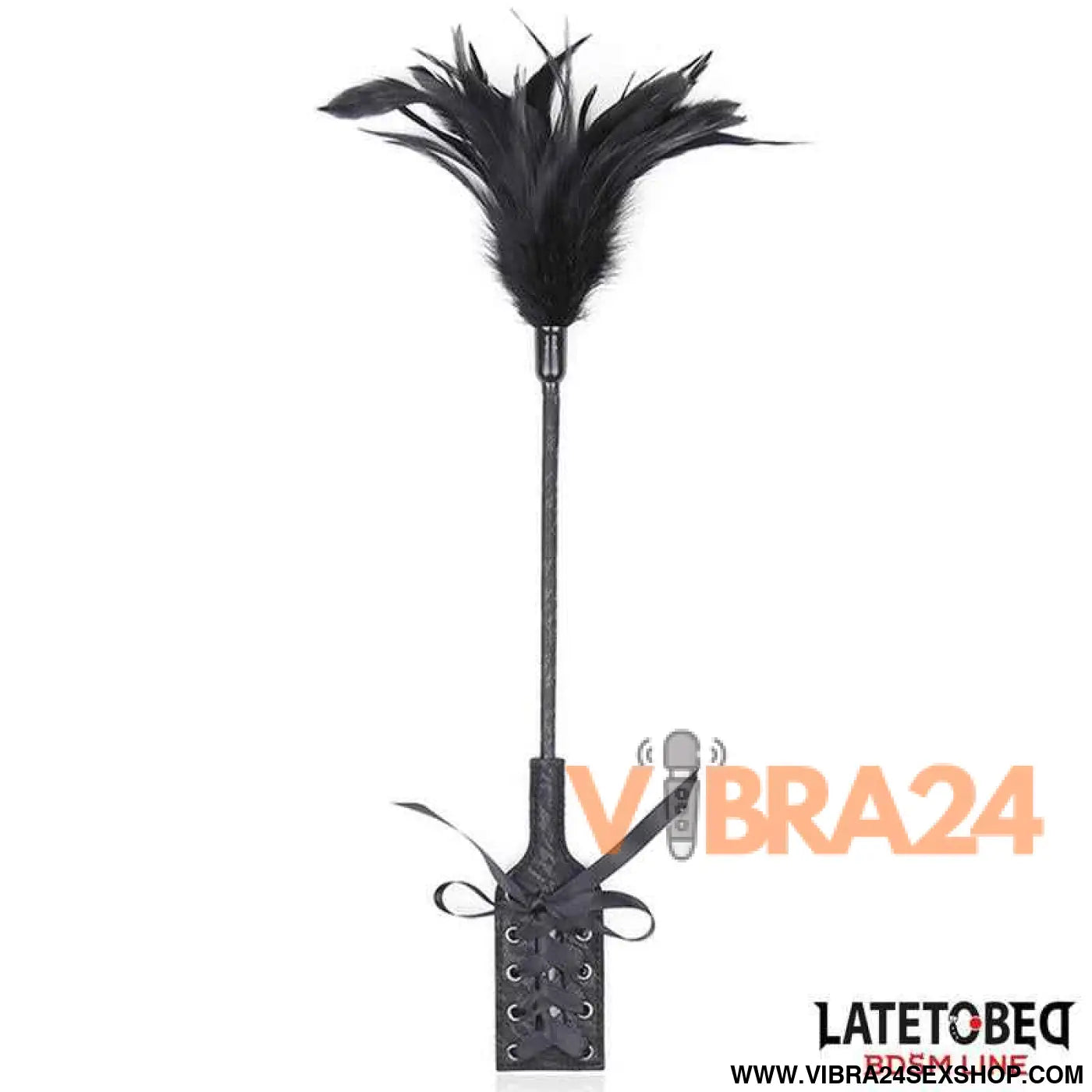Multi Feathers Tickler and Lace Ribbon Paddle Comb