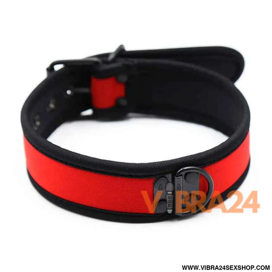 Neoprene Puppy Collar Adjustable Red