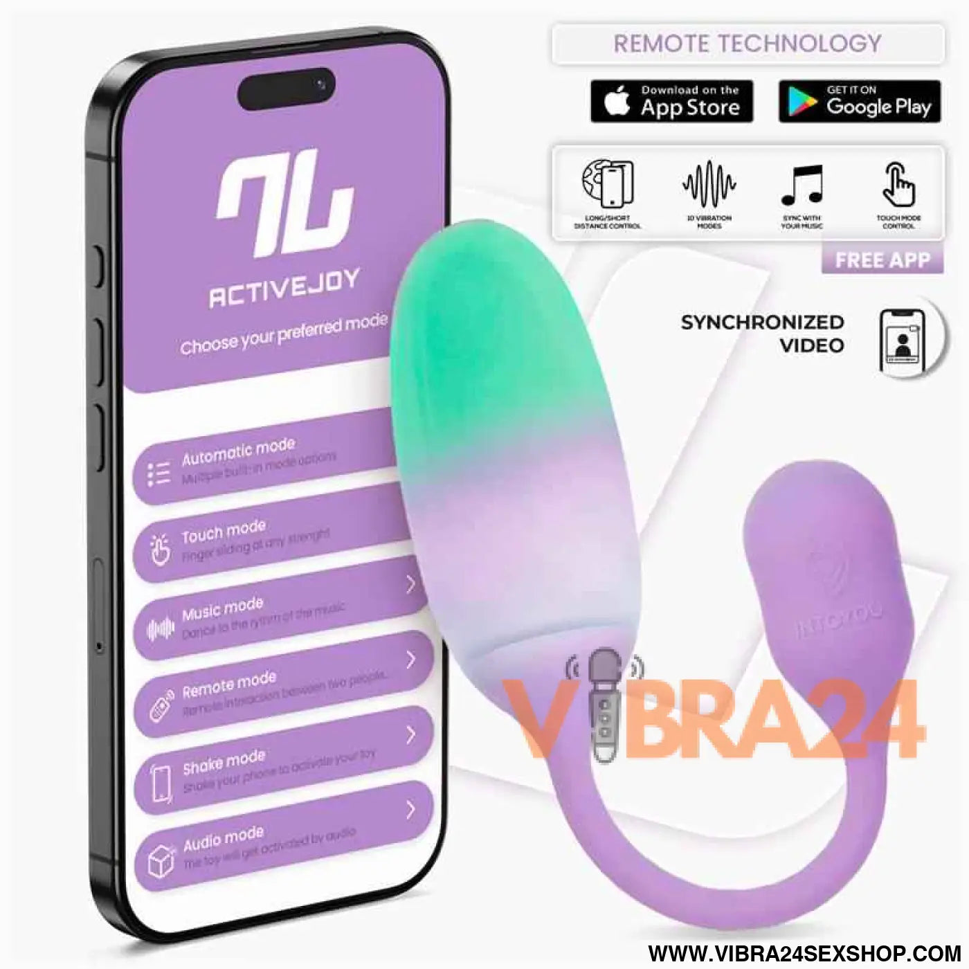 NexEgg Vibrating Egg Double Silicone Layer App Lilac/Pistachio
