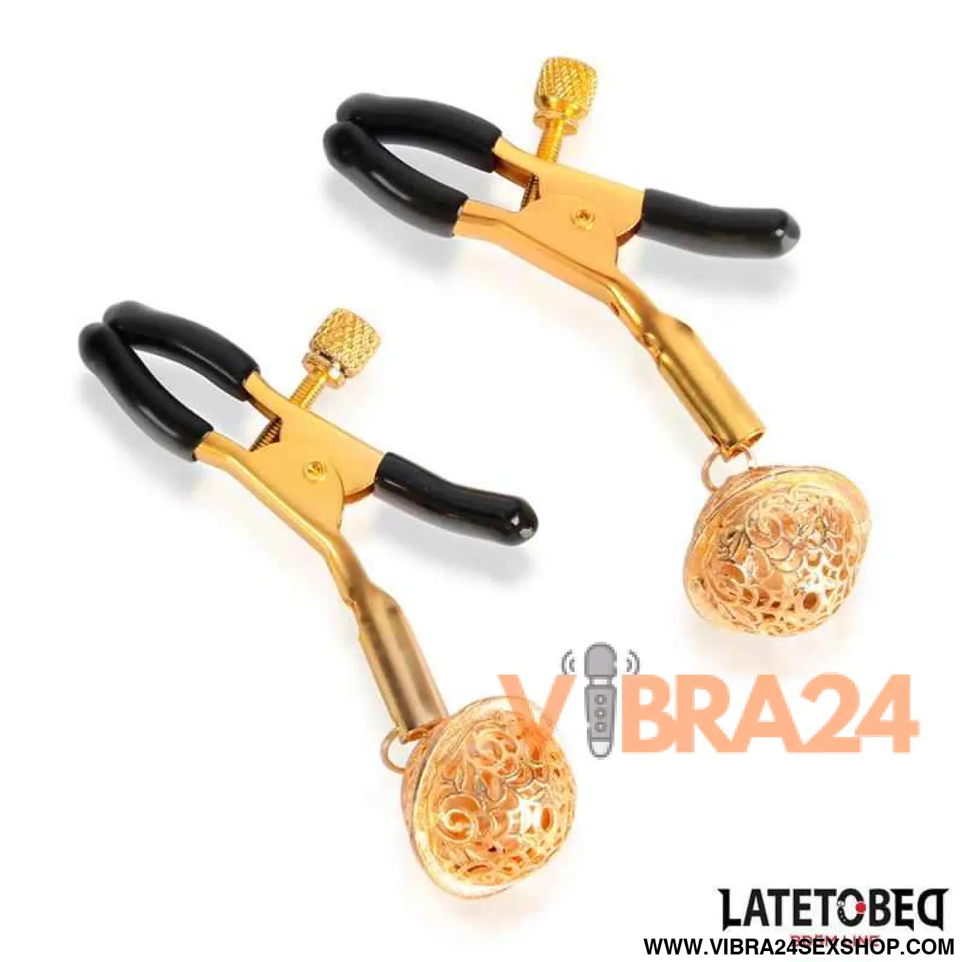 Nipple Clamps with Bell Black and Gold