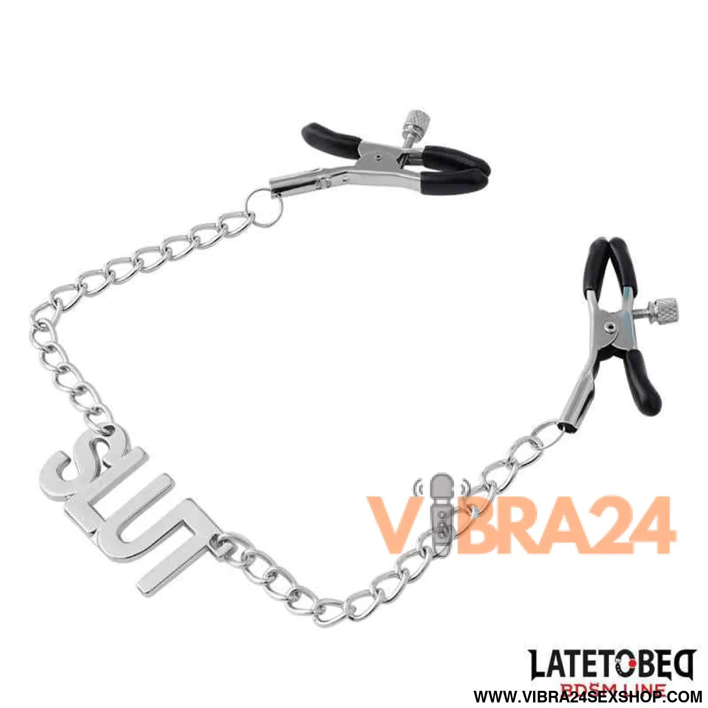 Nipple clamps with Chain - Slut