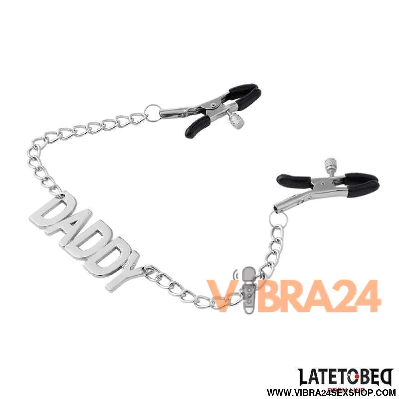 Nipple Clamps with Daddy Word Pendant