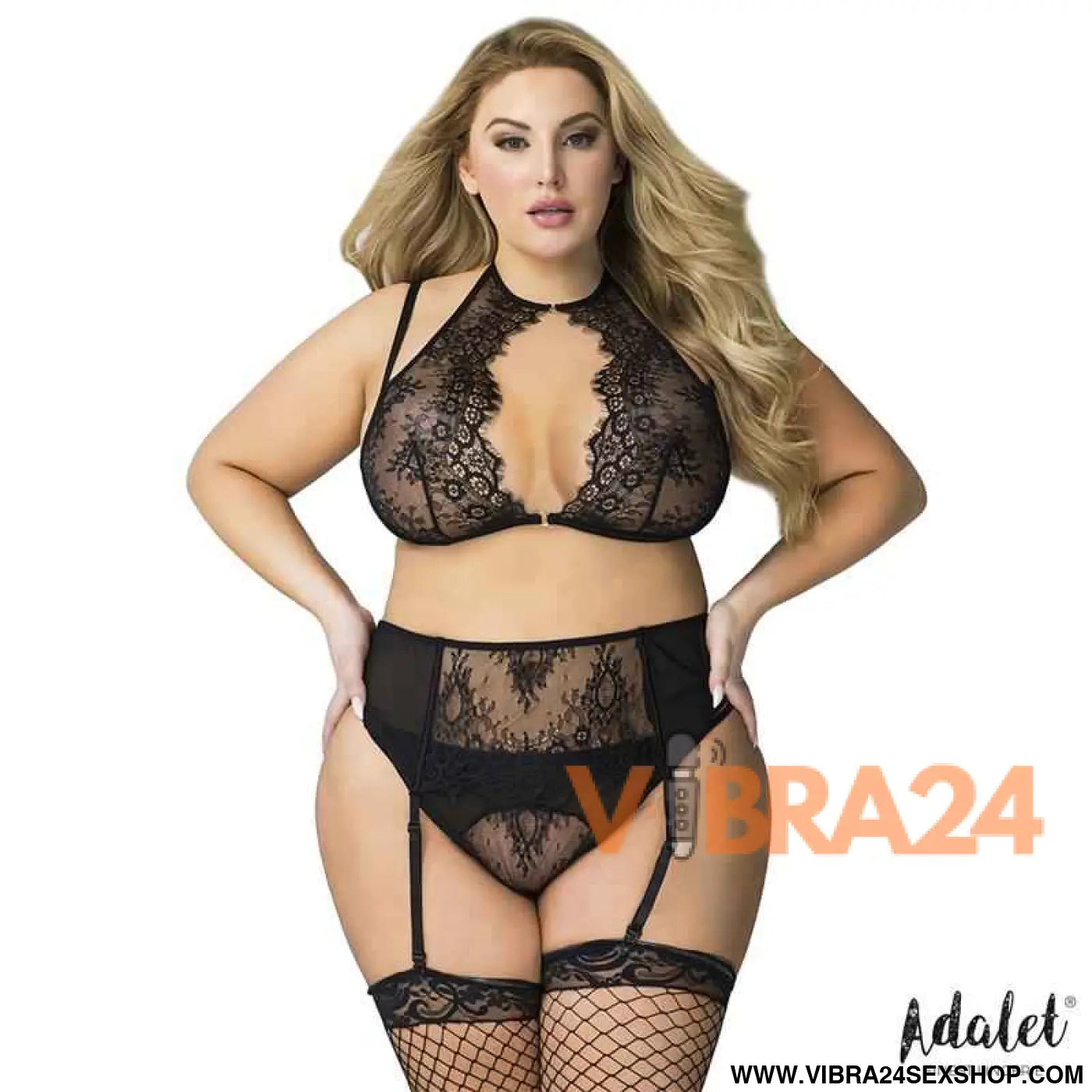 Nisa Set bra garter belt and thong Size 44-46