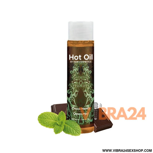 NUEI Cosmetics – Hot Oil Choco Mint: Óleo com Efeito de Aquecimento e Sabor Chocolate-Menta para Preliminares Sensuais
