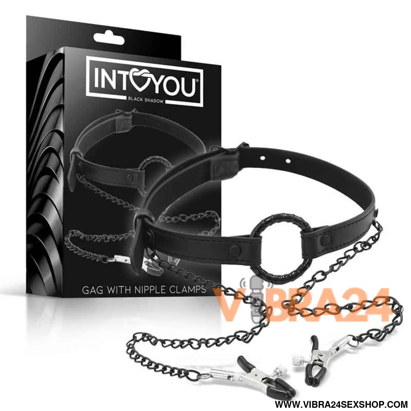 O Ring Gag and Nipple Clamps Vegan Leather
