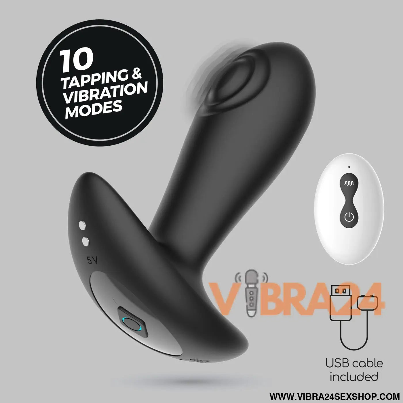 Octo Plug anal com controlo remoto Crushious, pulsação e conforto premium