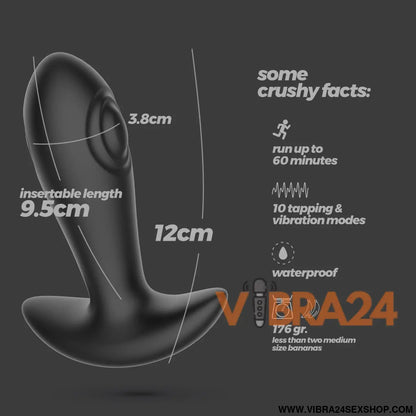 Octo Plug anal com controlo remoto Crushious, pulsação e conforto premium