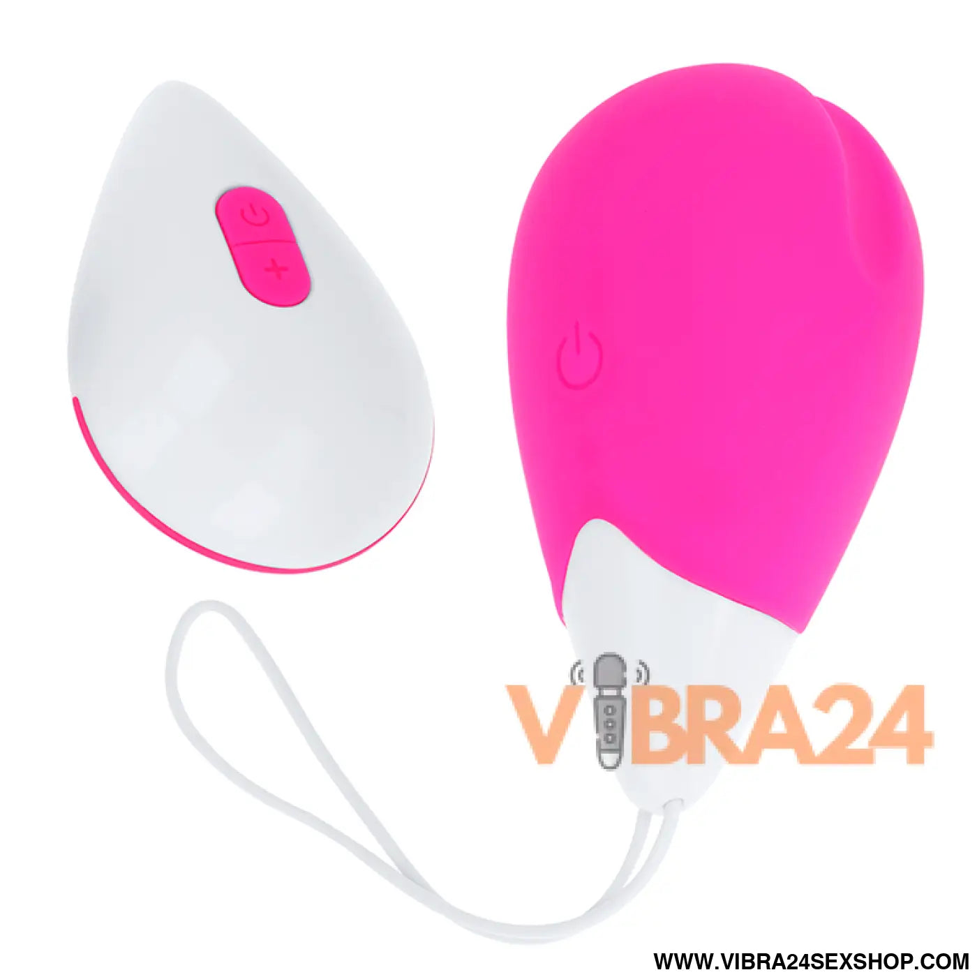 OHMAMA - OVO VIBRANTE 10 MODOS ROSA E BRANCO