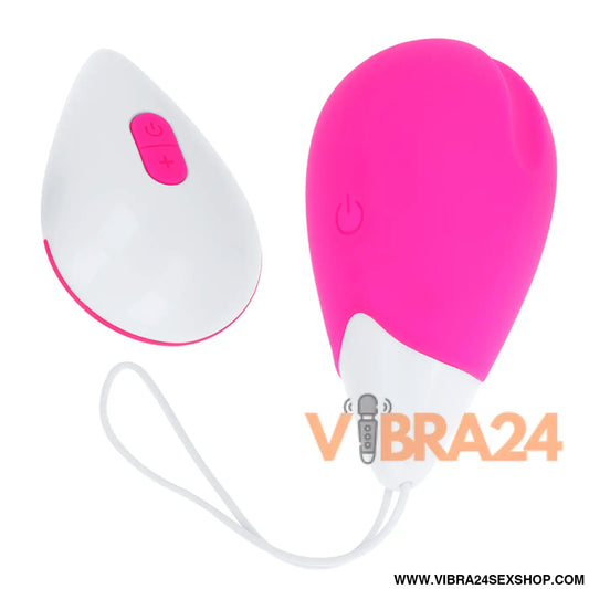OHMAMA - OVO VIBRANTE 10 MODOS ROSA E BRANCO