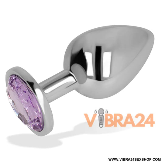 OHMAMA - PLUG ANAL COM CRISTAL VIOLETA 8 CM