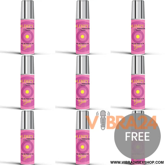 Rolinho vibratório rosa limpy com tampa prateada e letras douradas no rótulo da loja erotica vibra24 sexshop