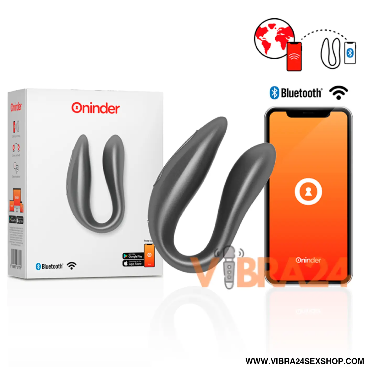 ONINDER - LISBOA G-SPOT & CLITORAL STIMULATOR BLACK - APLICAÇÃO GRATUITA