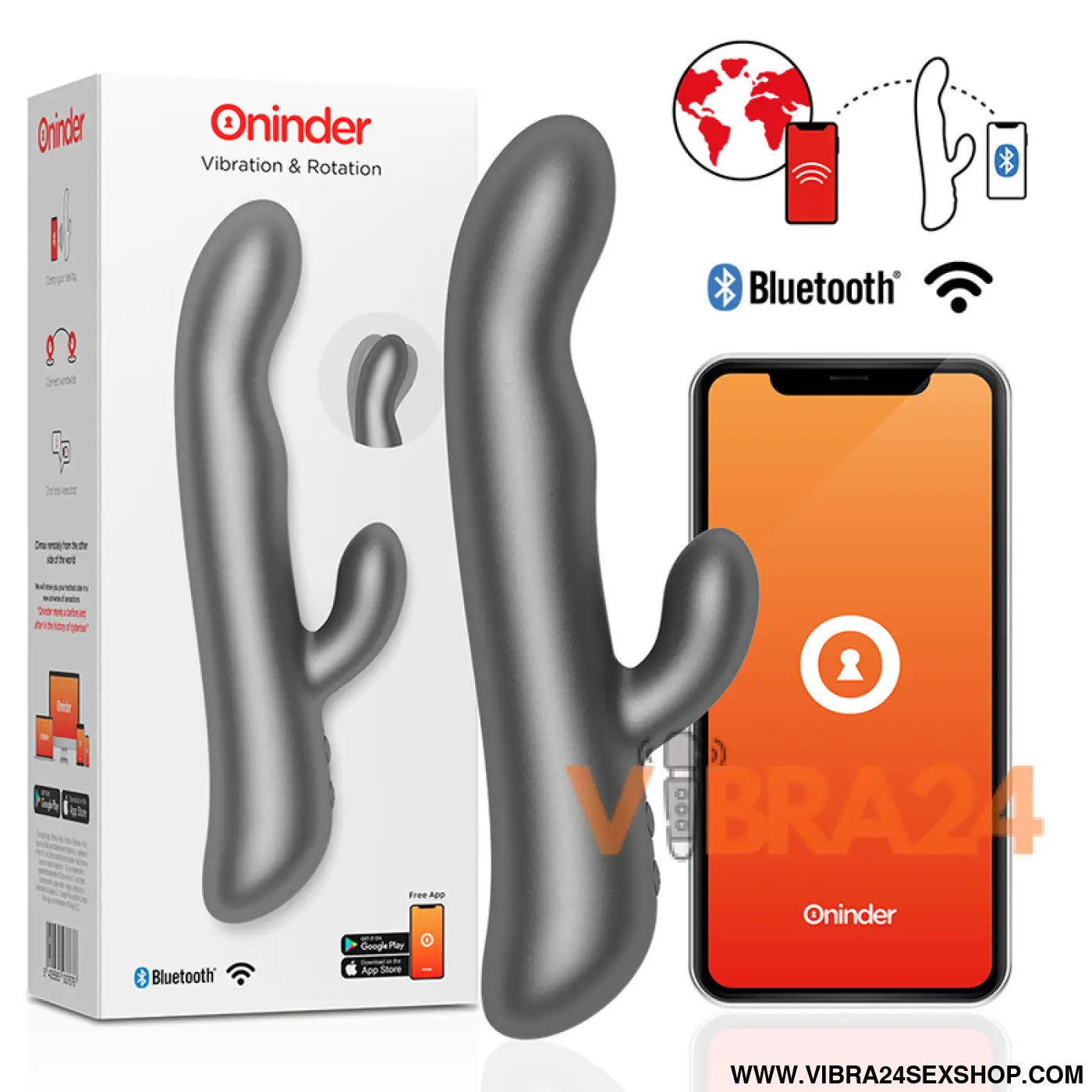 ONINDER - OSLO VIBRATION & ROTATION BLACK - APLICATIVO GRATUITO