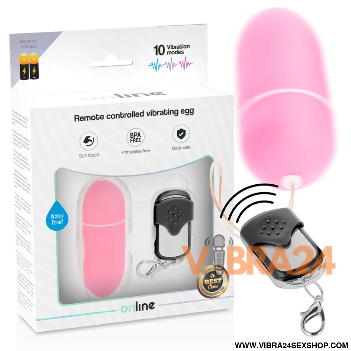 ONLINE - OVO VIBRANTE COM CONTROLE REMOTO L ROSA