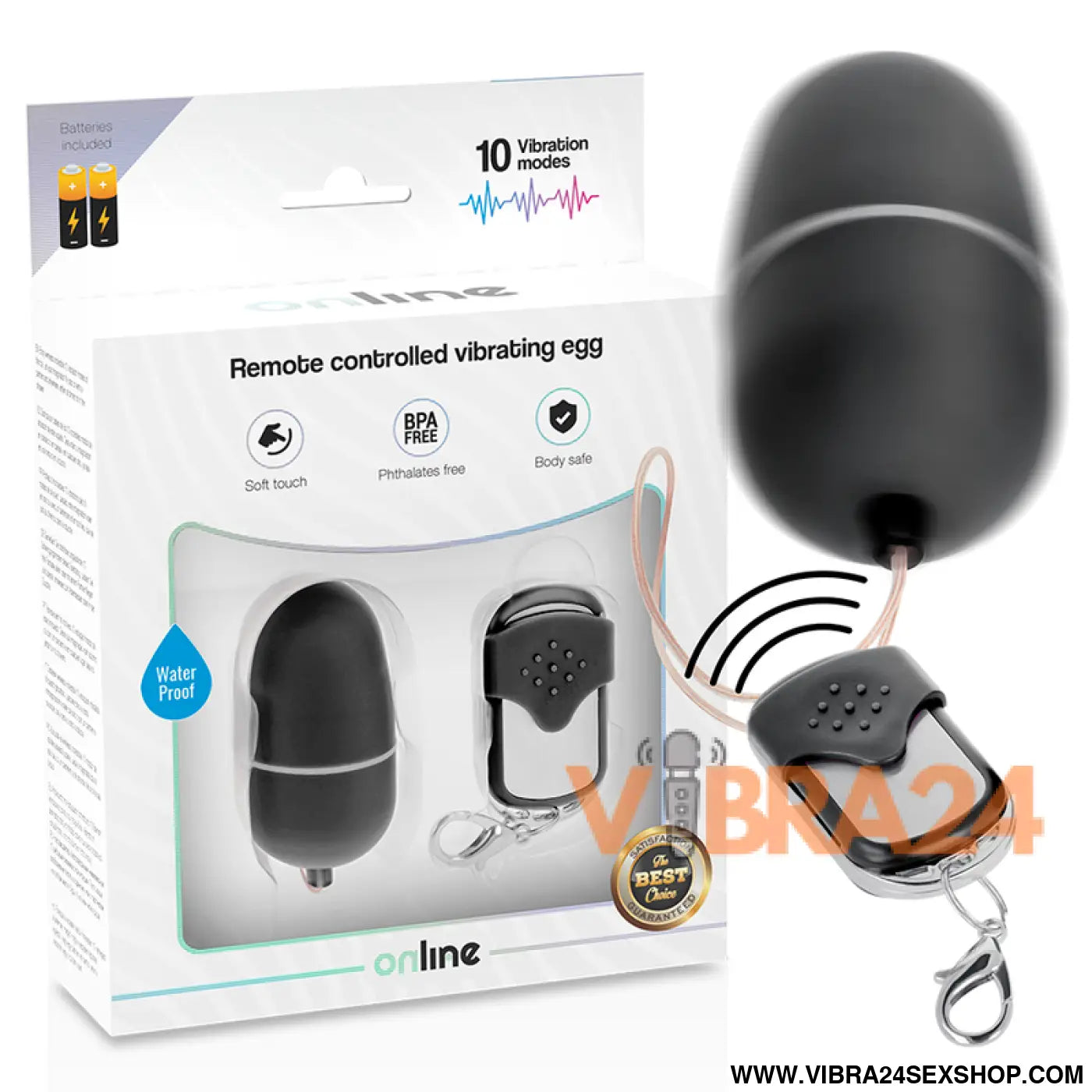 ONLINE - OVO VIBRANTE COM CONTROLE REMOTO M PRETO