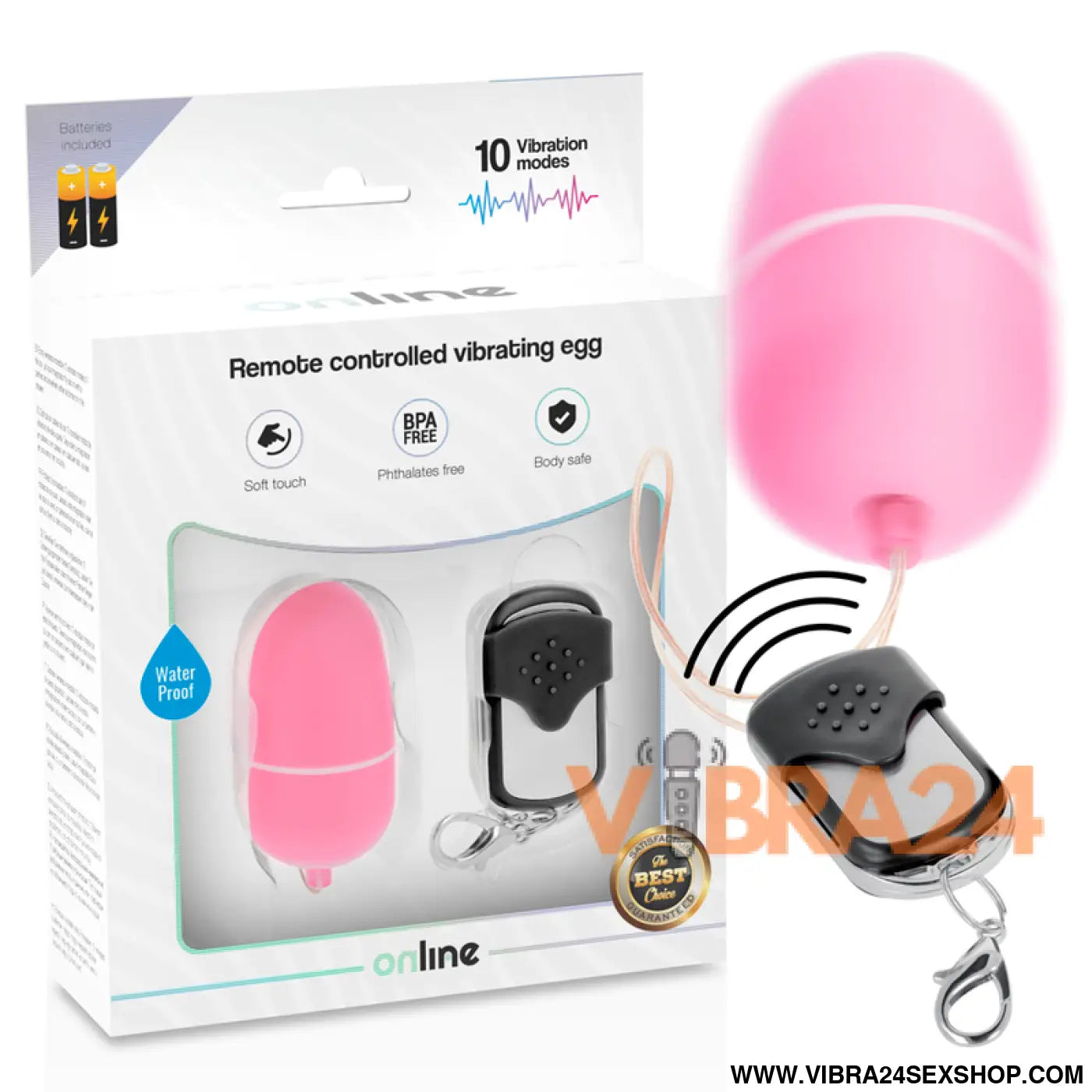 ONLINE - OVO VIBRANTE COM CONTROLE REMOTO M ROSA
