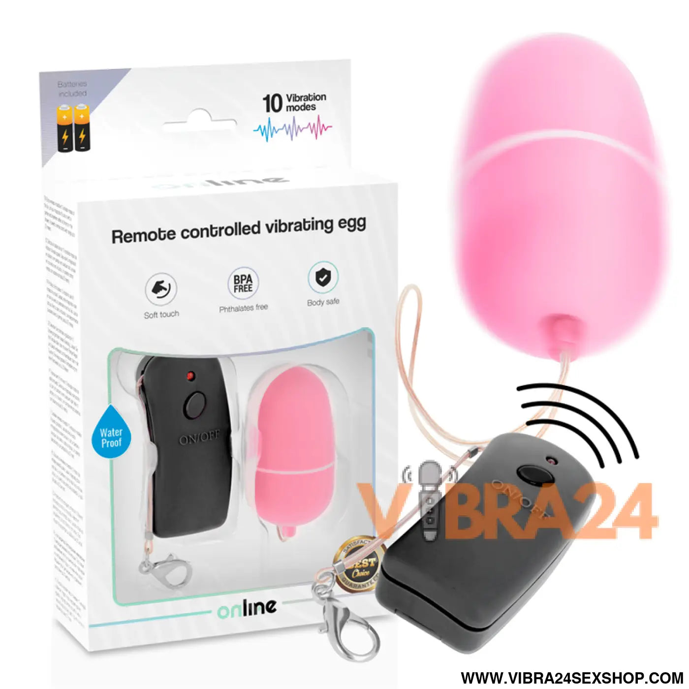 ONLINE - OVO VIBRANTE COM CONTROLE REMOTO ROSA