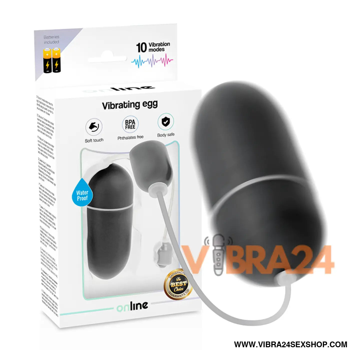 ONLINE - OVO VIBRANTE PRETO IMPERMEVEL