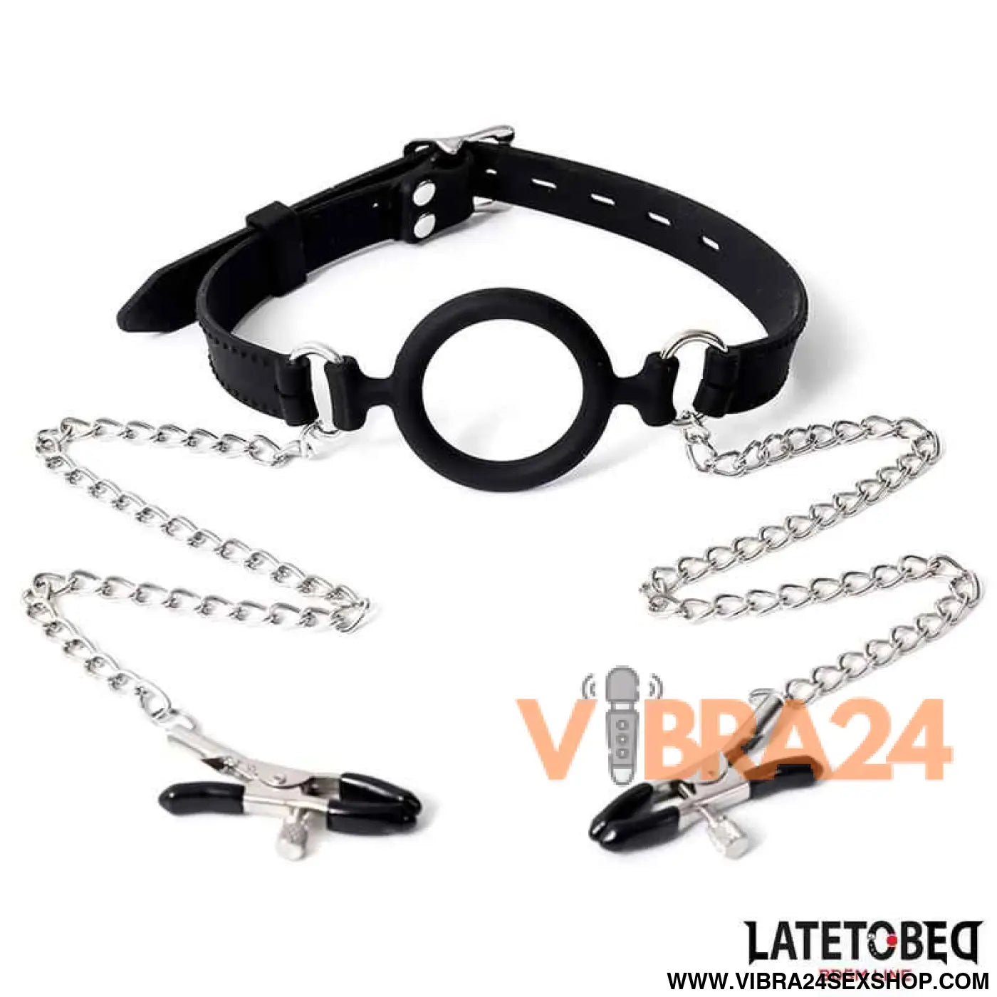 Open Mouth Gag with Nipple Clamps