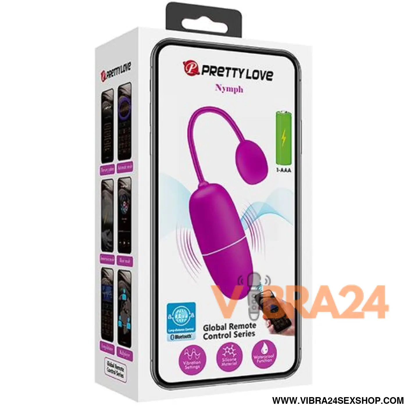 Ovo Vibratório Controlado por APP - Prazer Inigualável com Pretty Love Ninfa Roxo - VIBRA24 SEXSHOP