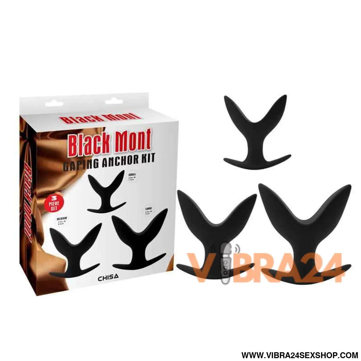 Pack 3 Gaping Anchor Silicone Black