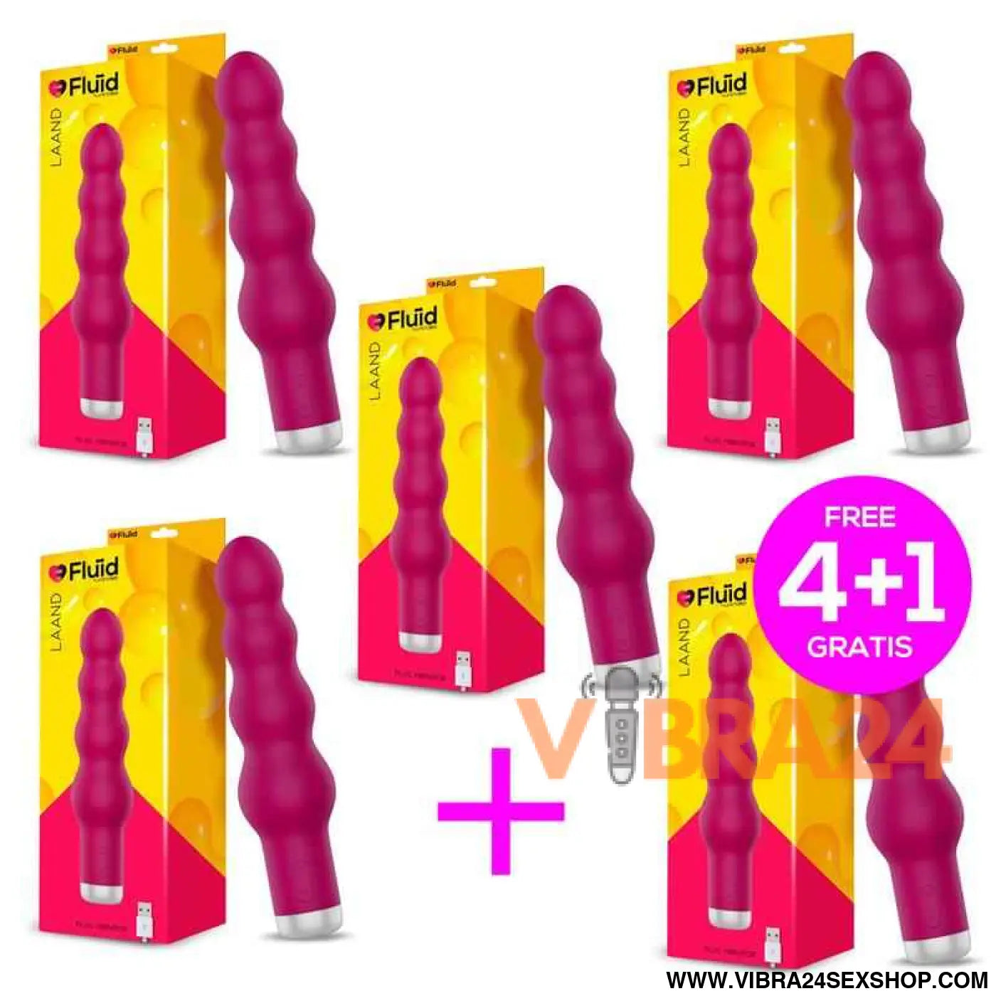 Pack 4 + 1 Laand 10 Modes Vibrator