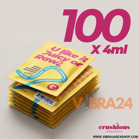 PACK DE 100 SAQUETAS LUBRIFICANTE À BASE ÁGUA 4 ML CRUSHIOUS
