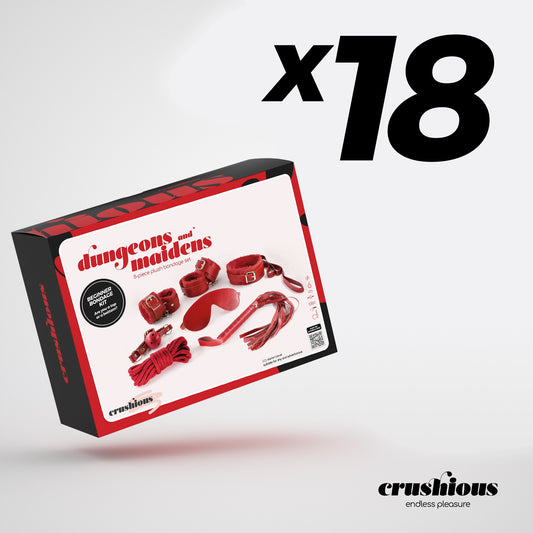 Pack de 18 Peças Dungeons & Maidens - kit BDSM vermelho Crushious premium